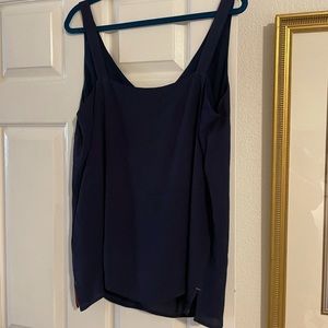 Flowy navy blue sleeveless blouse
